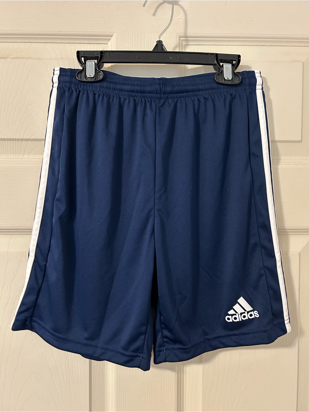 Adidas Squadra 21 Junior Navy Athletic Aeroready Shorts with White Stripes XL